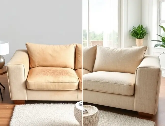 Fabric Sofa Steam Cleaning Before After